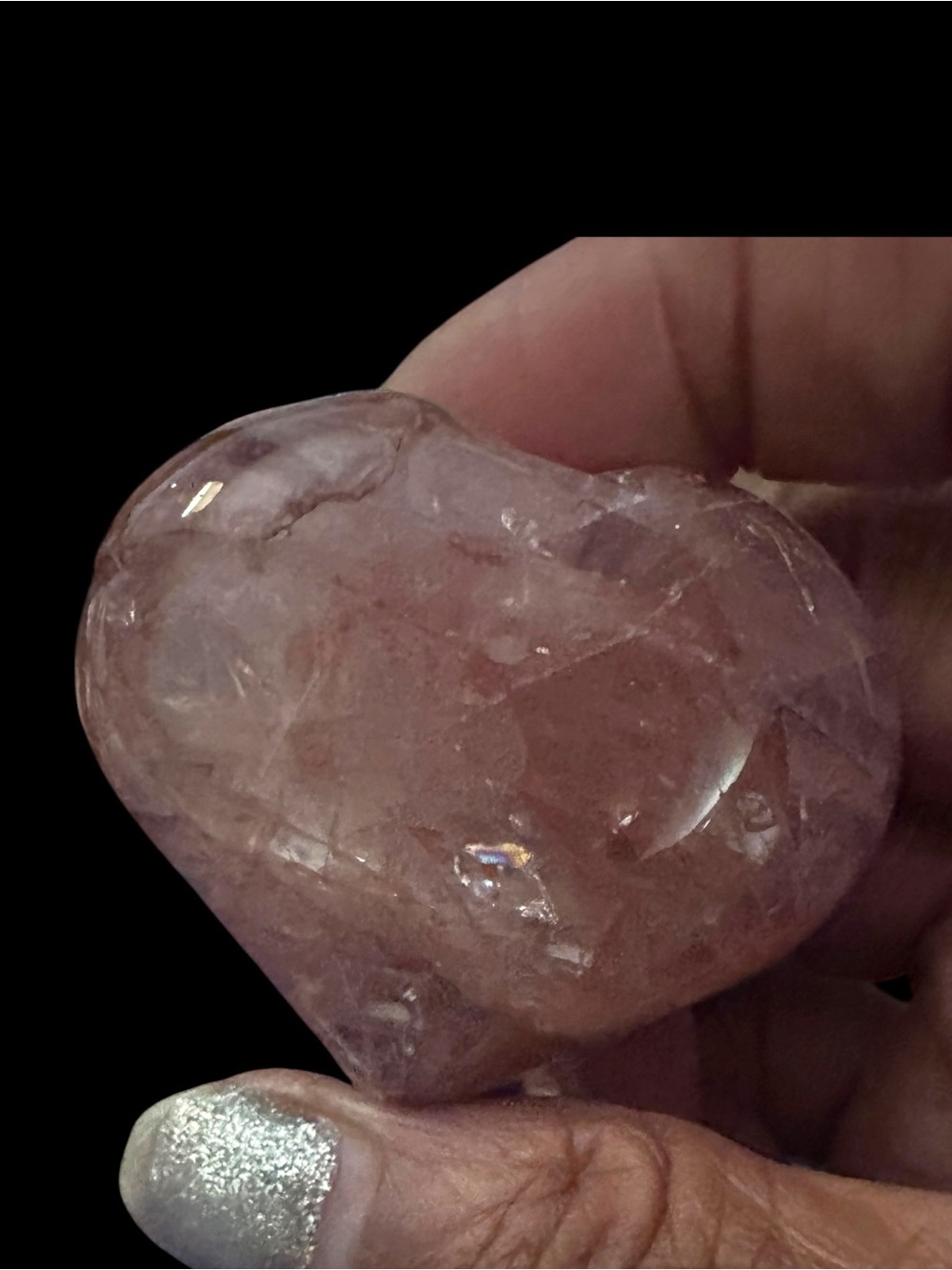 Fire Quartz Crystal Heart
